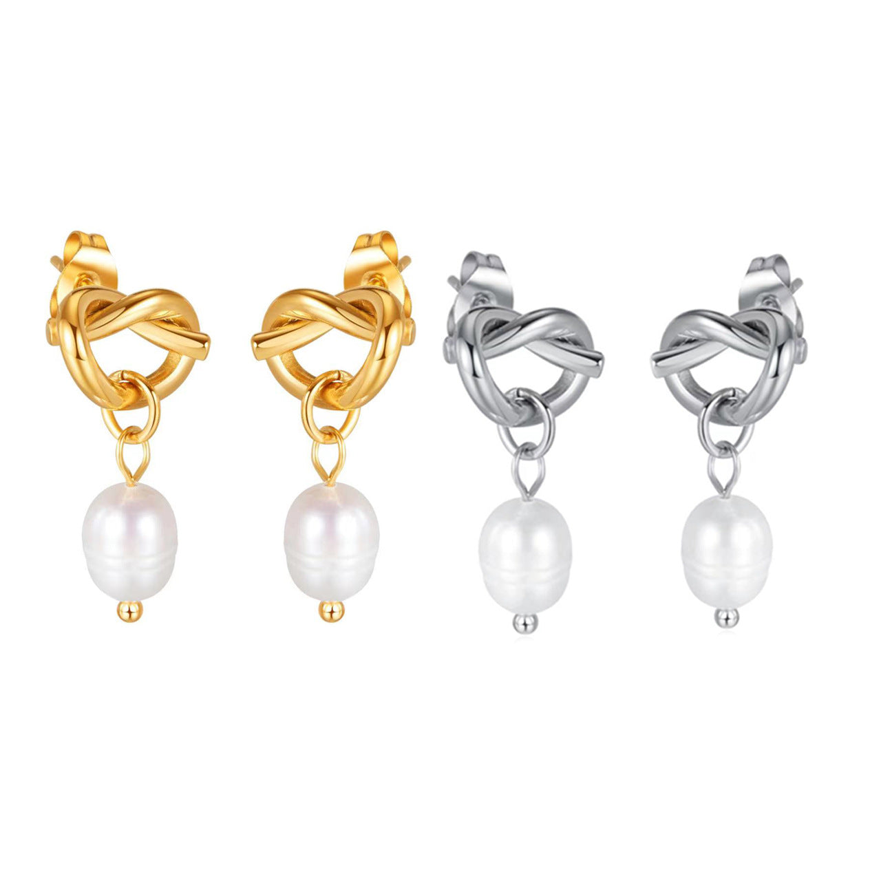 Pearl Earrings Stainless Steel 18K Gold Plated