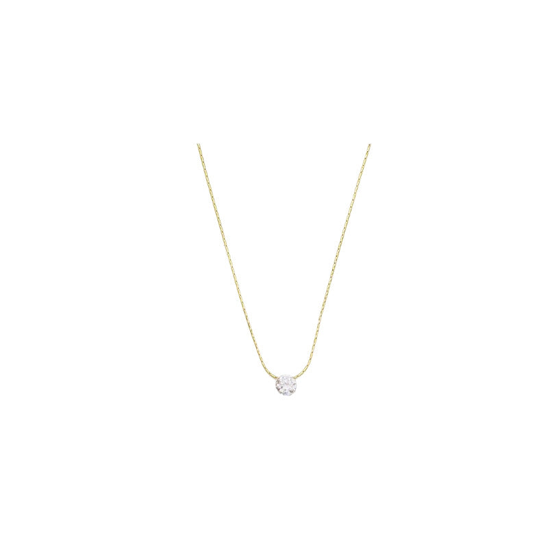 Zircon Pendant Necklace with Snake Chain