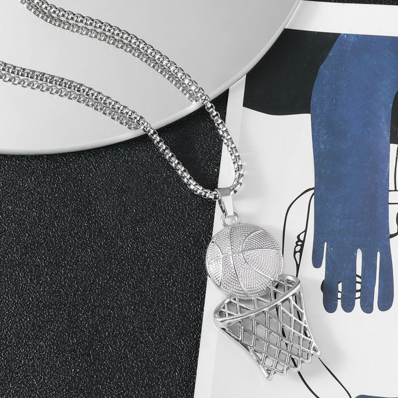 Basketball Frame Pendant Necklace