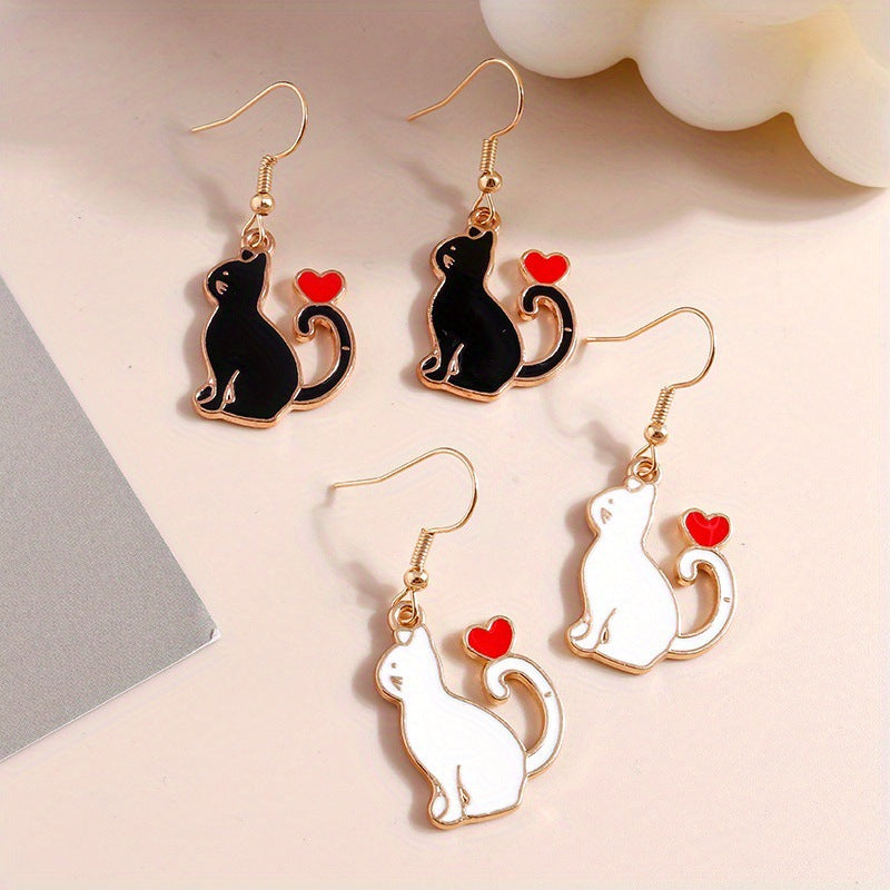 Cute Cartoon Fresh All-Match Fashion Cat Earrings