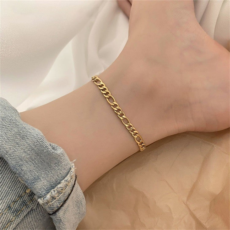 Geometric Double-Sided Metal Anklet