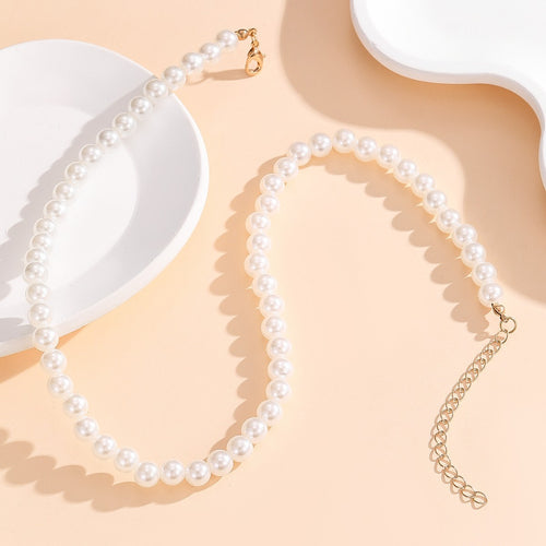 Adjustable Pearl Necklace Minimalist Style