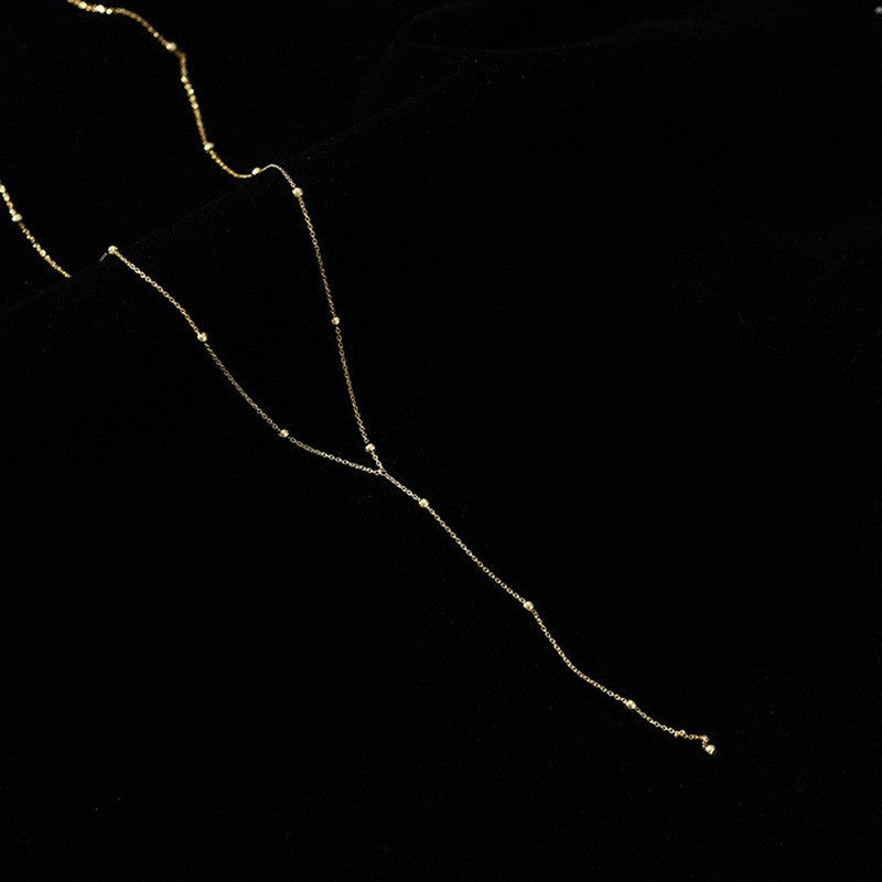 Minimalist Bead Tassel Necklace