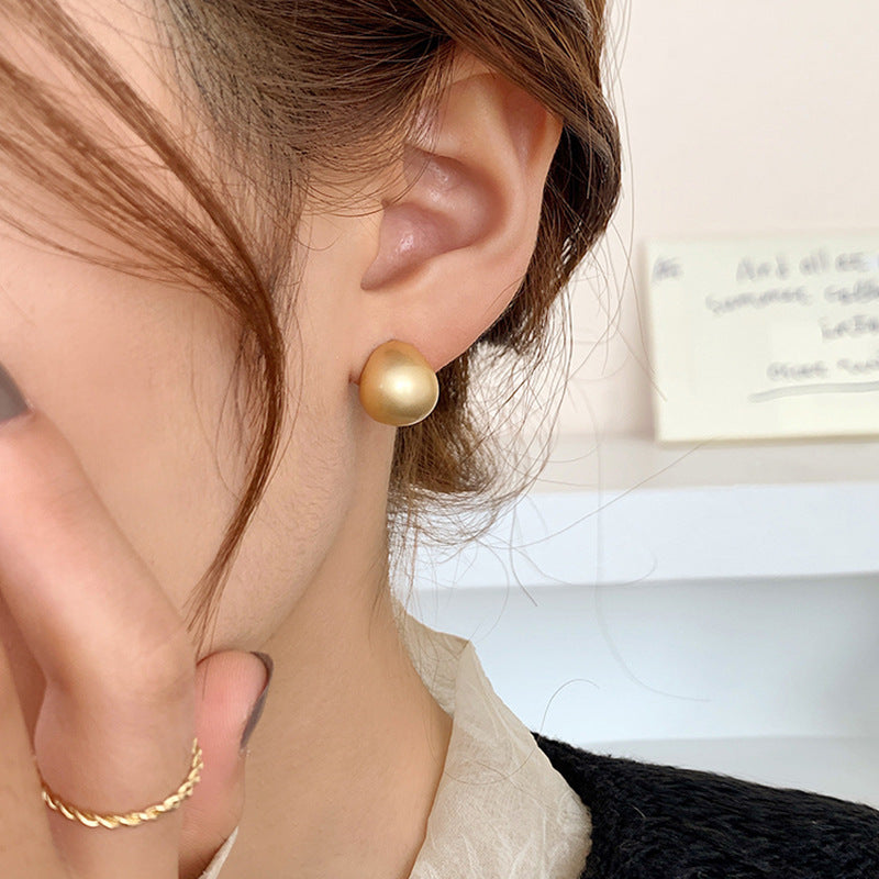 Geometric Matte Metal Stud Earrings