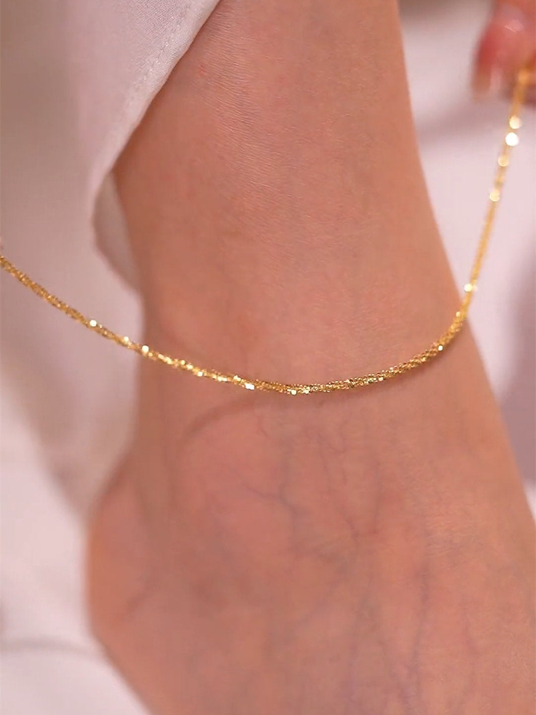 Adjustable Gold Plated Anklet Chain for Women