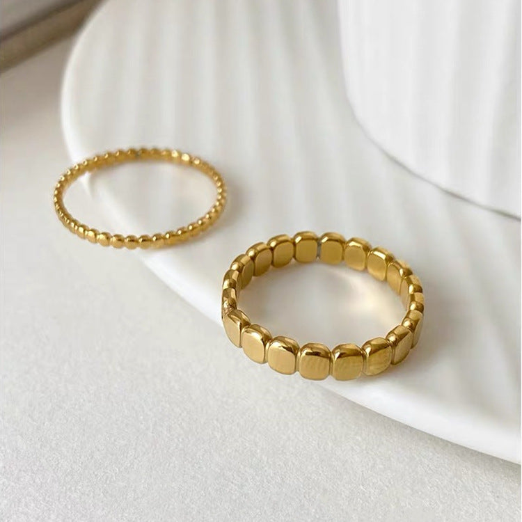 Stackable Titanium Steel Fashion Rings