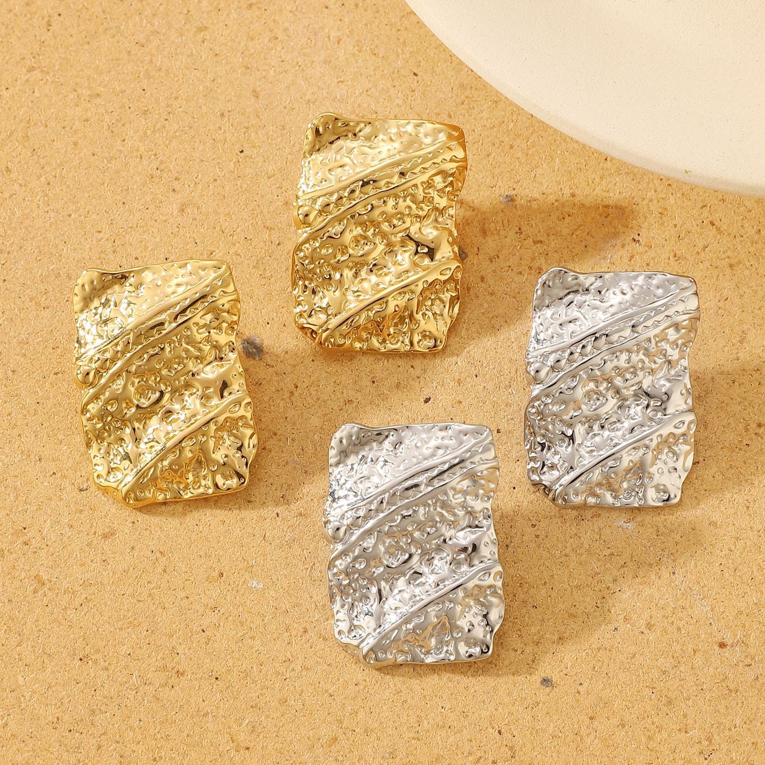 Personality Pleated Irregular Earrings