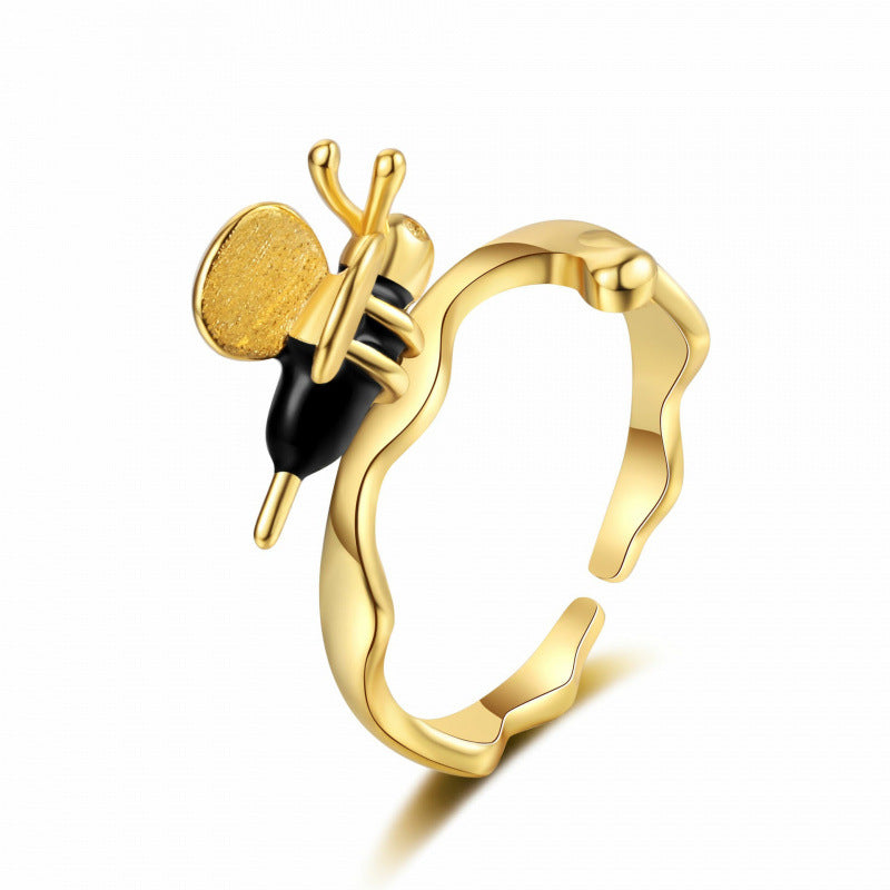Bee Insect Ring Animal Earrings Necklace Jewelry Set