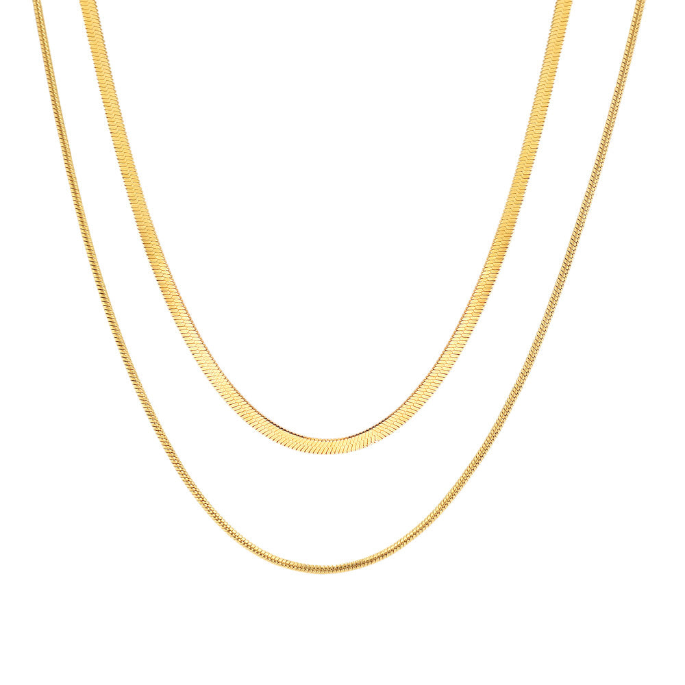 Titanium Steel Double Layer Snake Chain Necklace