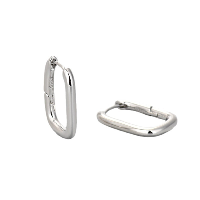 Geometric Oval Ear Buckle Earrings
