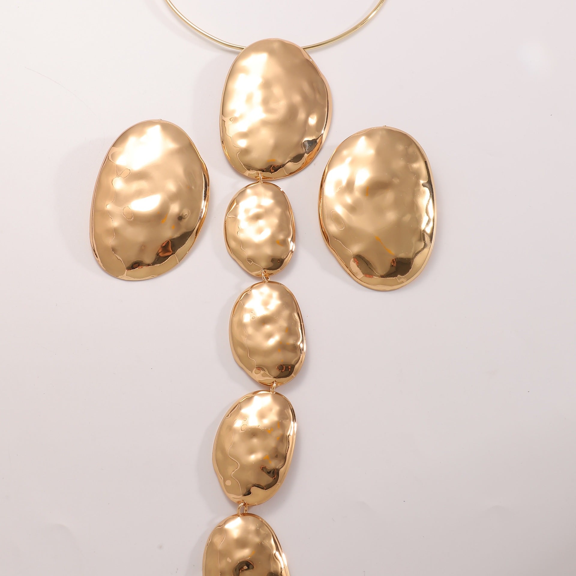 Oval Irregular Geometric Necklace Earrings Set