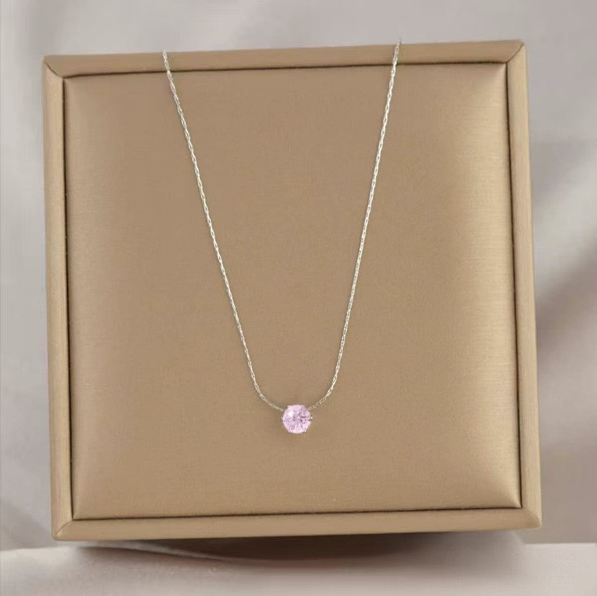 Zircon Pendant Necklace with Snake Chain