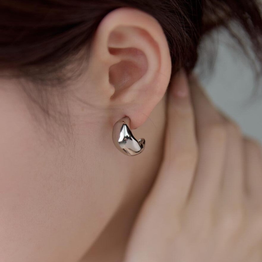 Minimalist Geometric Bean Earrings