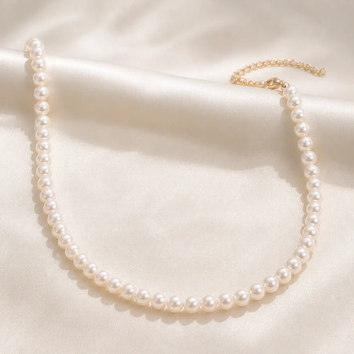 Adjustable Pearl Necklace Minimalist Style