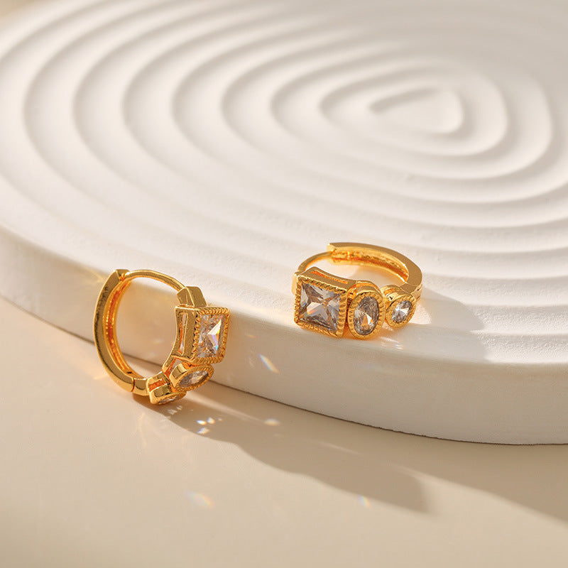 Geometric Zircon Earrings