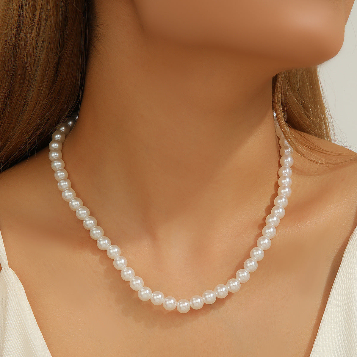 Adjustable Pearl Necklace Minimalist Style