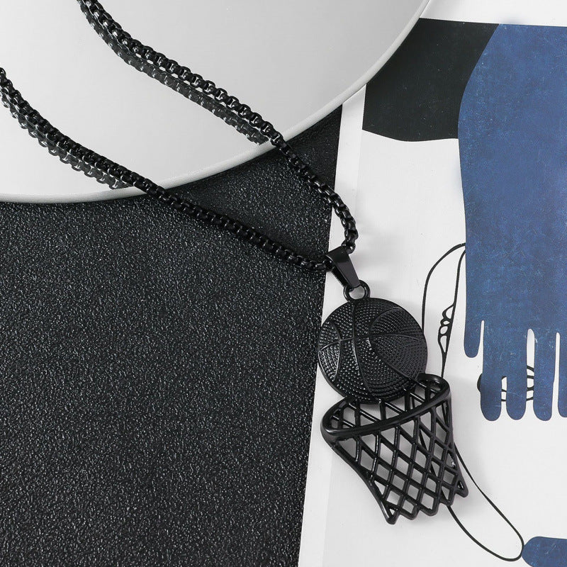 Basketball Frame Pendant Necklace