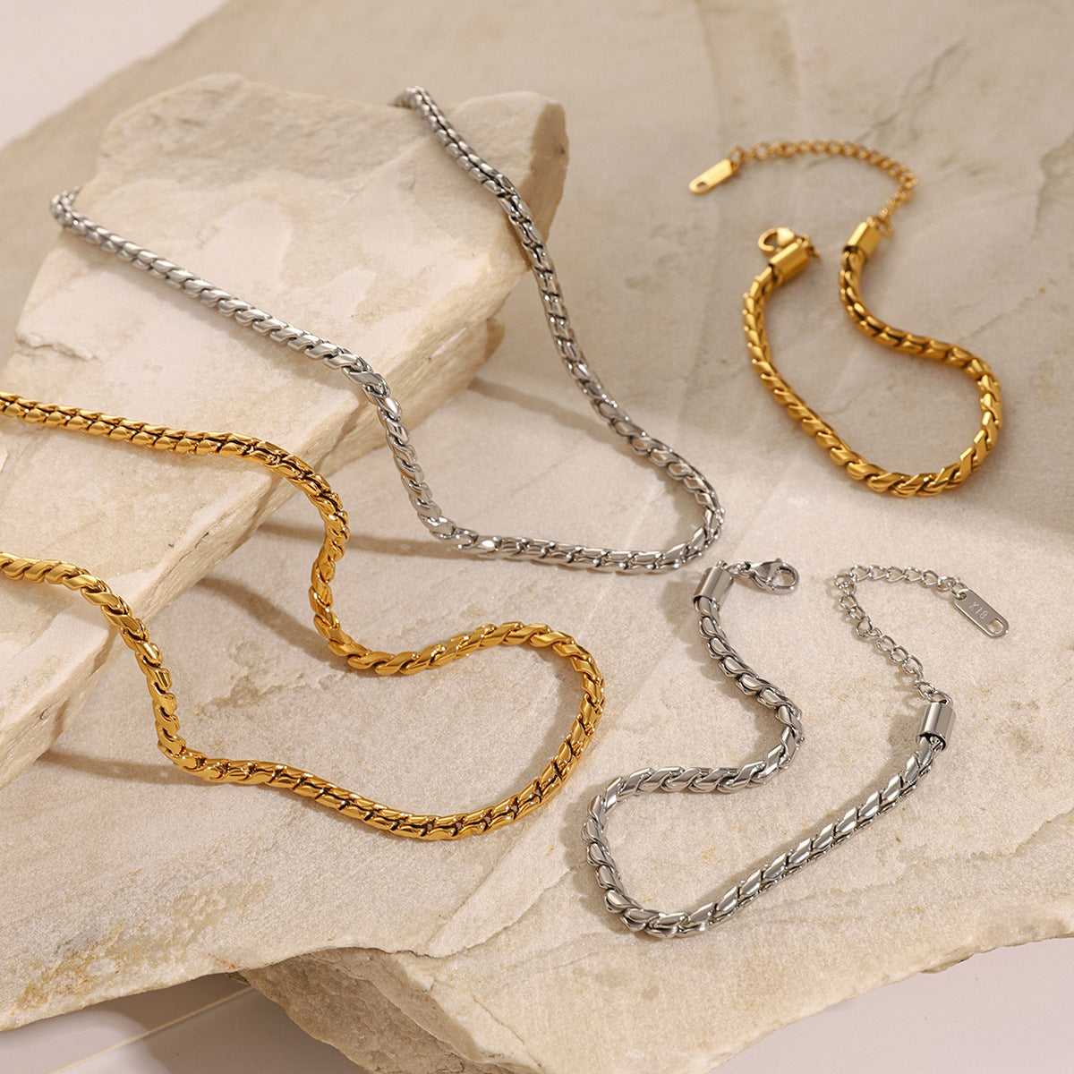 Simple Titanium Steel Snake Chain Necklace