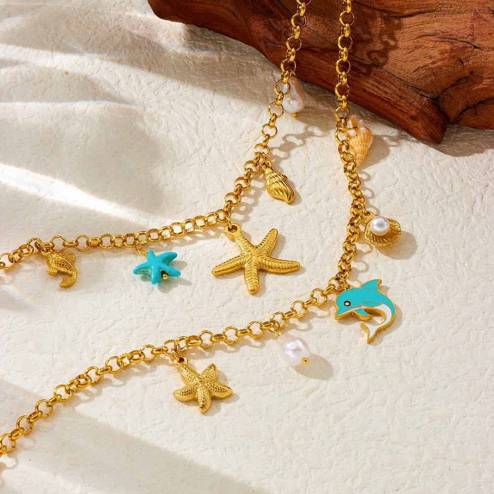 Fashion Ocean Theme Adjustable Chain Necklace