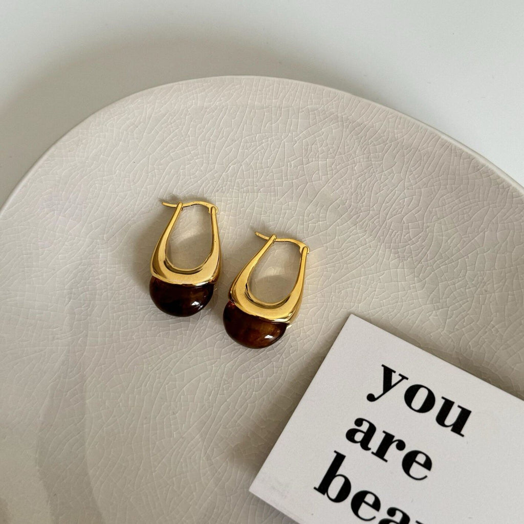 Sculptural Two-Tone Drop Earrings