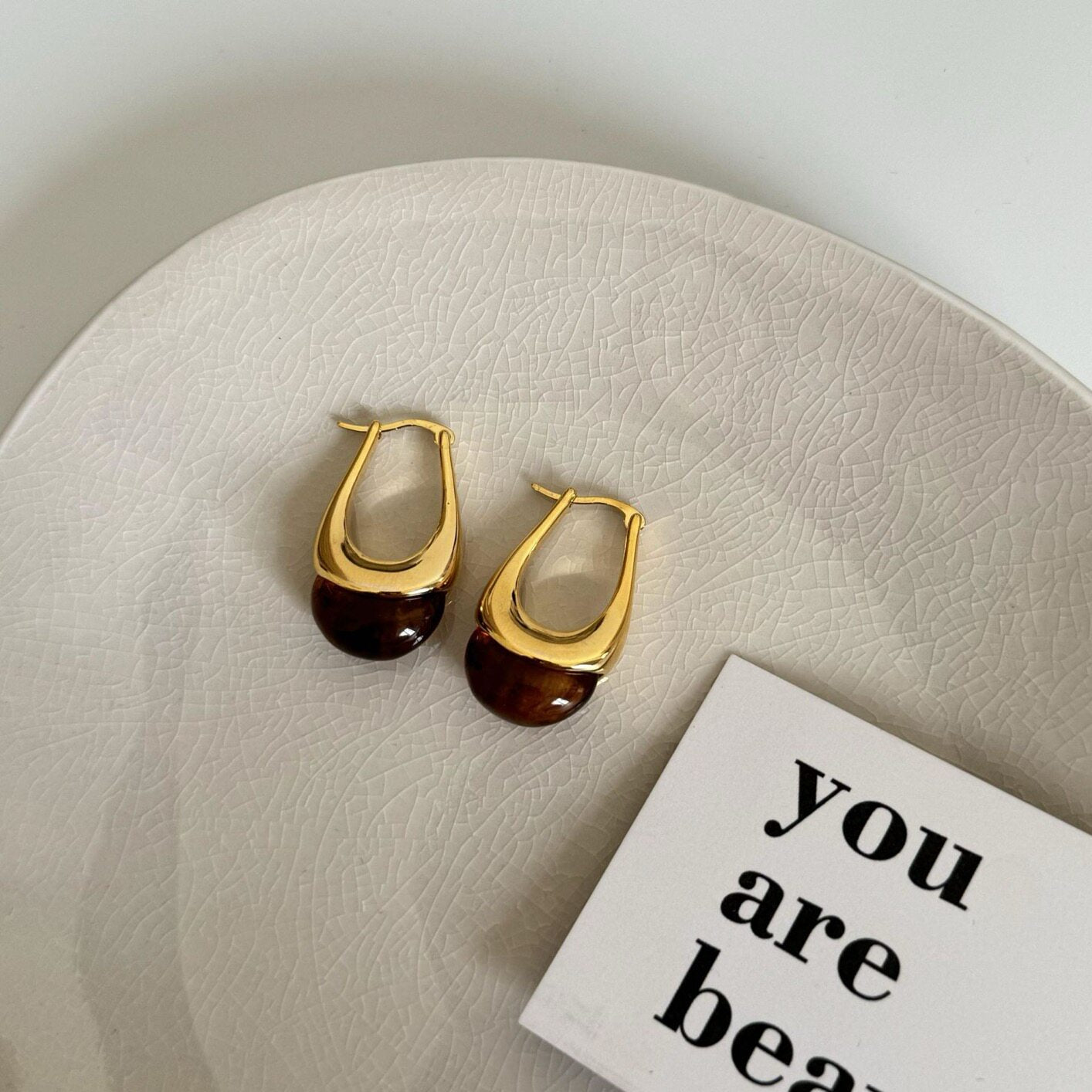 Sculptural Two-Tone Drop Earrings