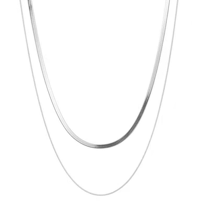 Double Layer Snake Bone Chain Necklace for Women