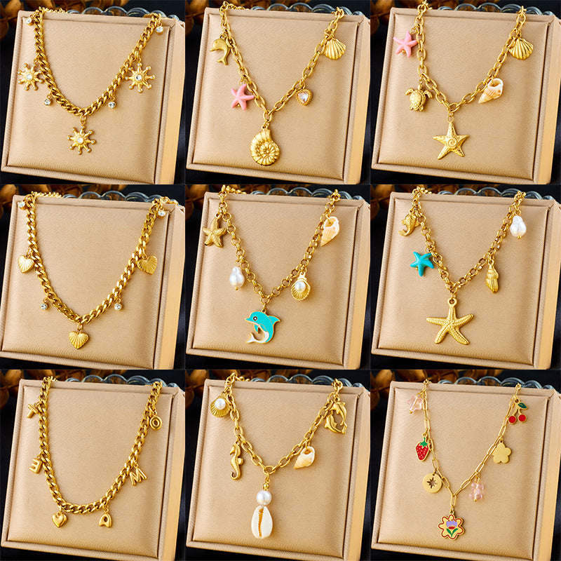Fashion Ocean Theme Adjustable Chain Necklace