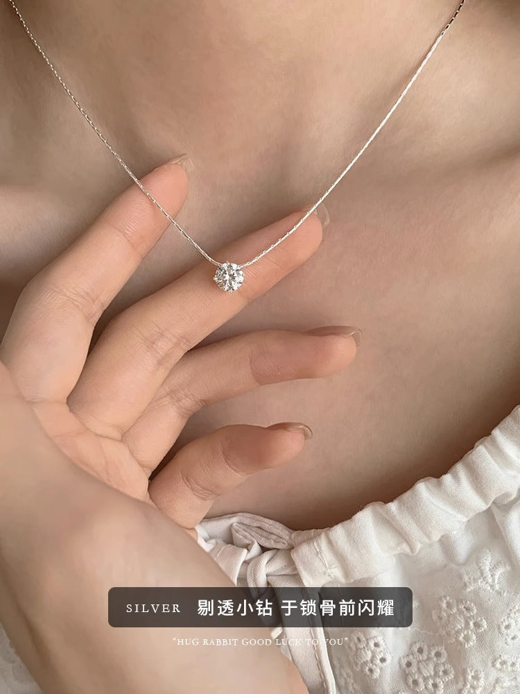 Zircon Pendant Necklace with Snake Chain