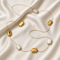 Baroque Pearl Geometric Necklace
