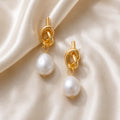 Baroque Pearl Knot Drop Earrings