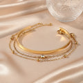 Stainless Steel Zircon Open Bracelet Jewelry