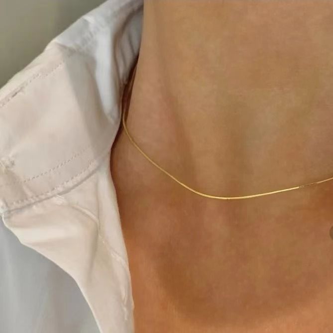 Square Snake Bone Chain Necklace
