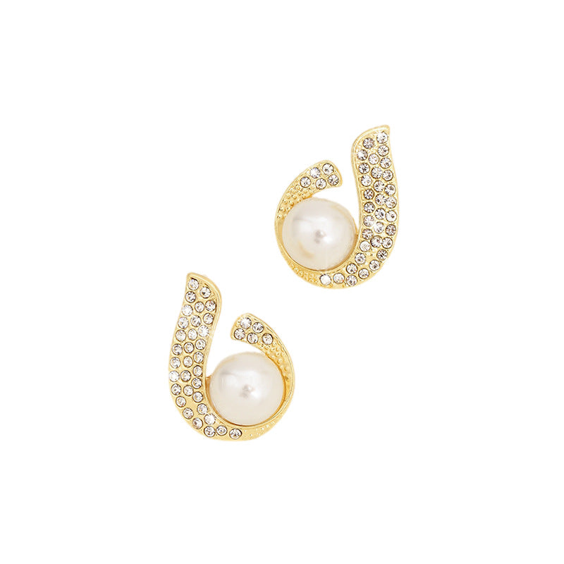Pearl Drop Circle Earrings
