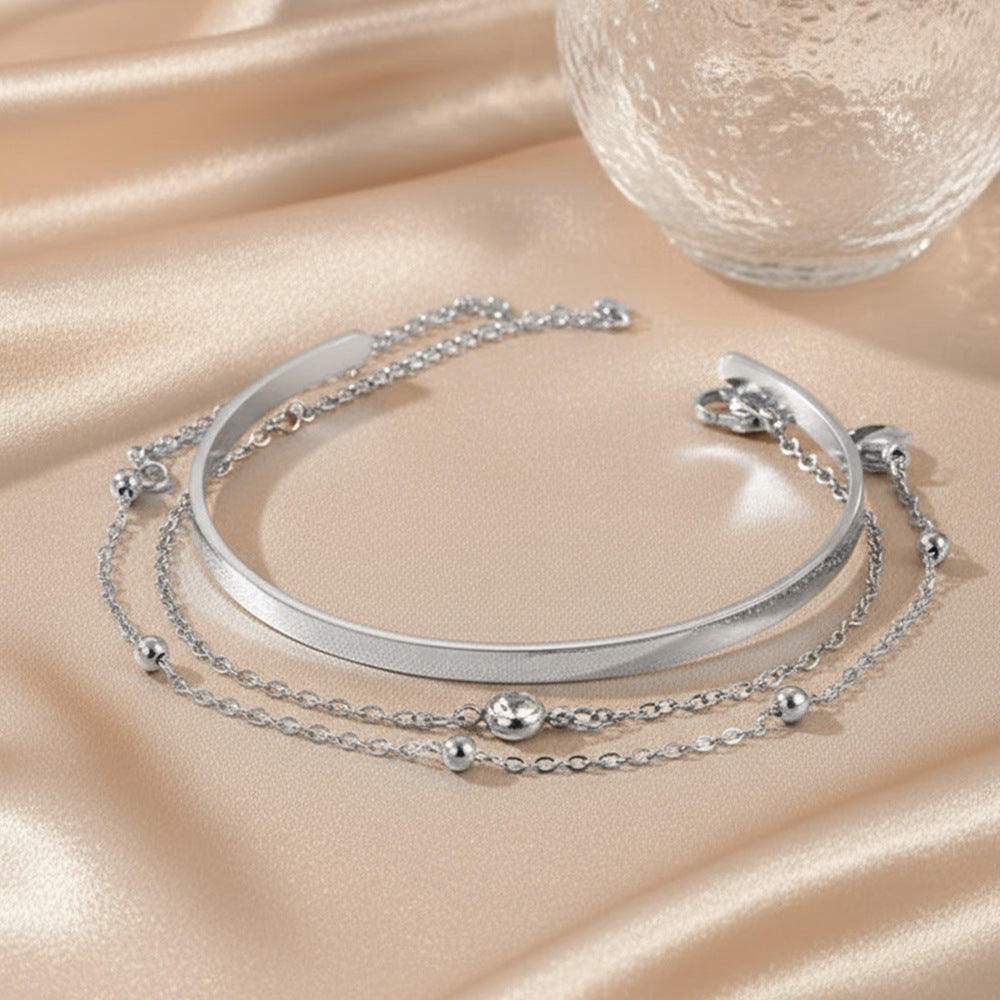 Stainless Steel Zircon Open Bracelet Jewelry