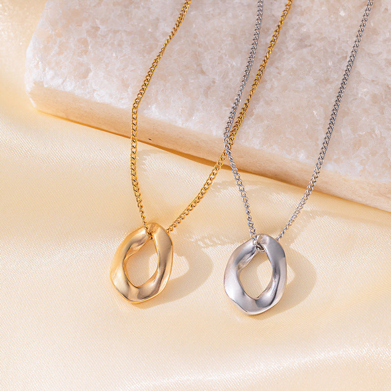 Minimalist Geometric Titanium Steel Gold Plated Necklace