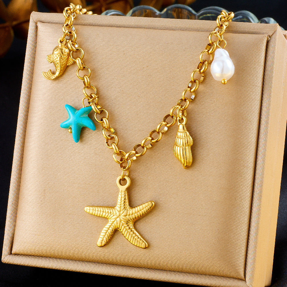 Fashion Ocean Theme Adjustable Chain Necklace