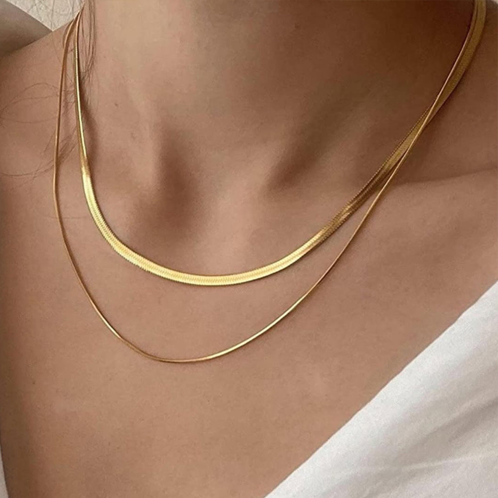 Titanium Steel Double Layer Snake Chain Necklace