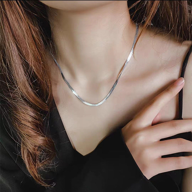 Light Luxury Titanium Steel Snake Bone Chain Necklace