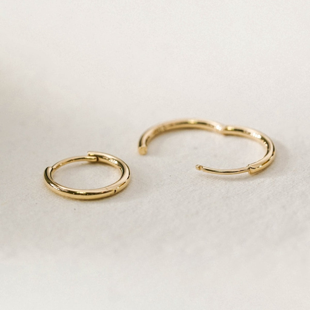 Minimalist stud earrings and hoop earrings available