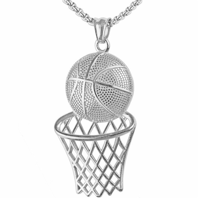 Basketball Frame Pendant Necklace