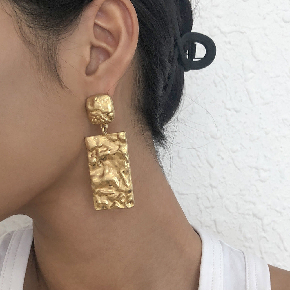 Geometric Folded Texture Earrings