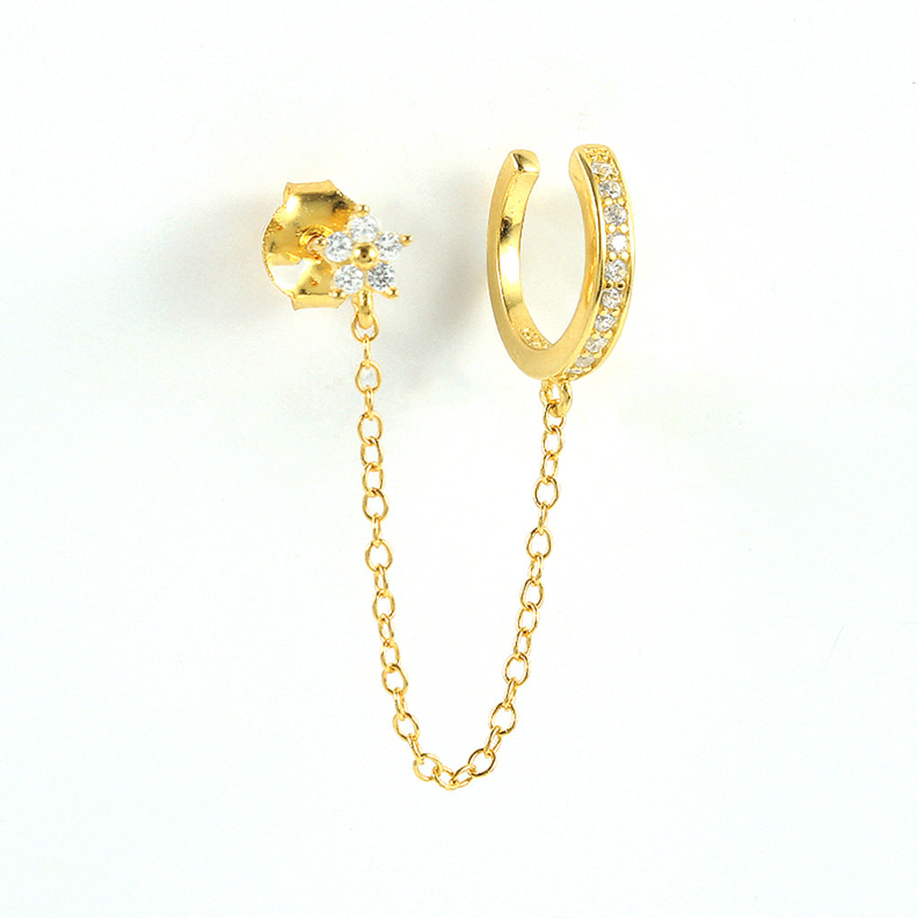 Women's Geometric Chain Tassel Earrings