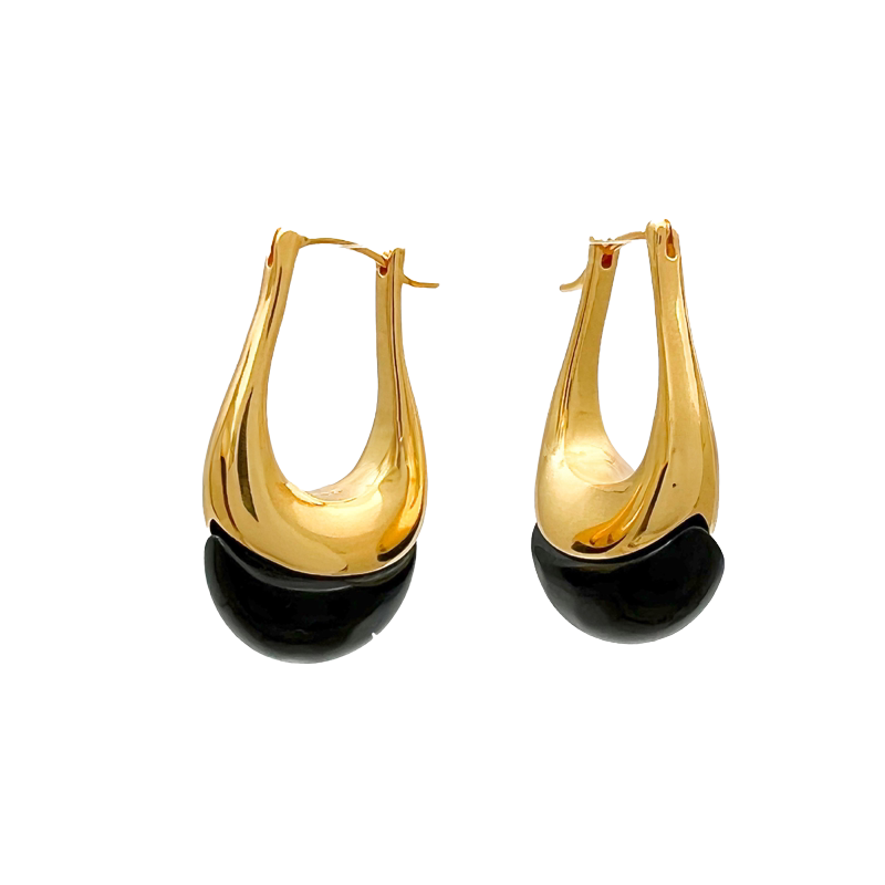 Sculptural Two-Tone Drop Earrings