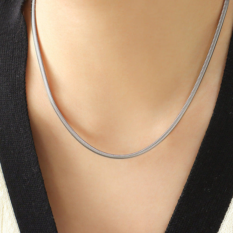 Geometric Gold Plated Snake Chain Necklace