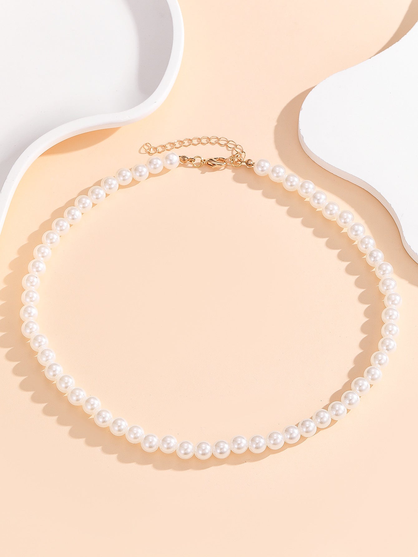 Adjustable Pearl Necklace Minimalist Style