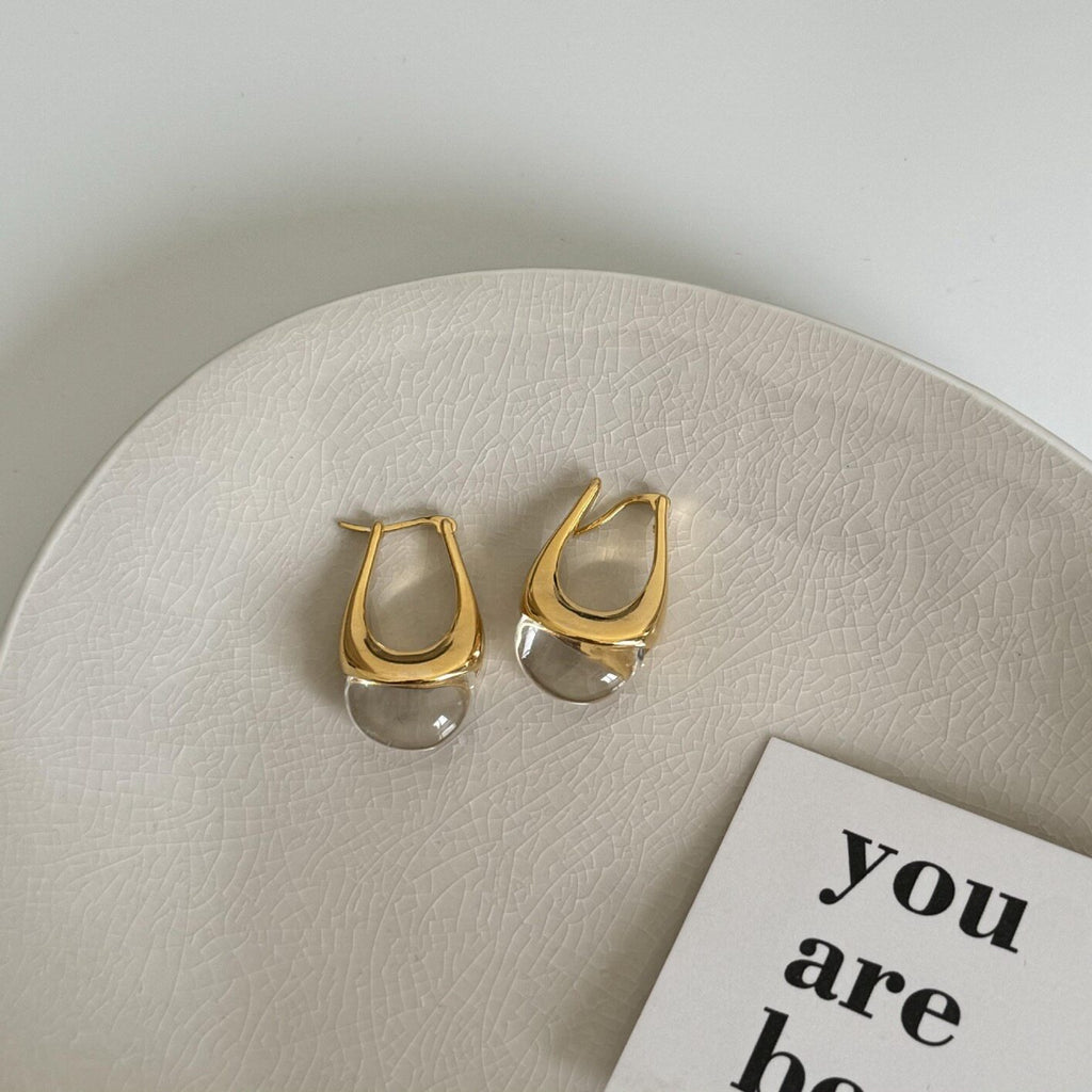 Sculptural Two-Tone Drop Earrings