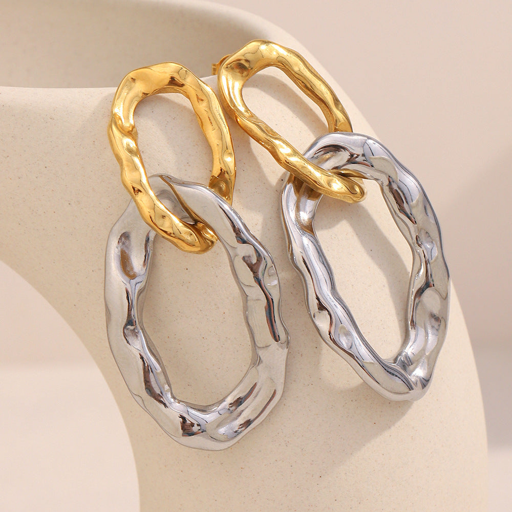 Hammered Texture Hoop Earrings