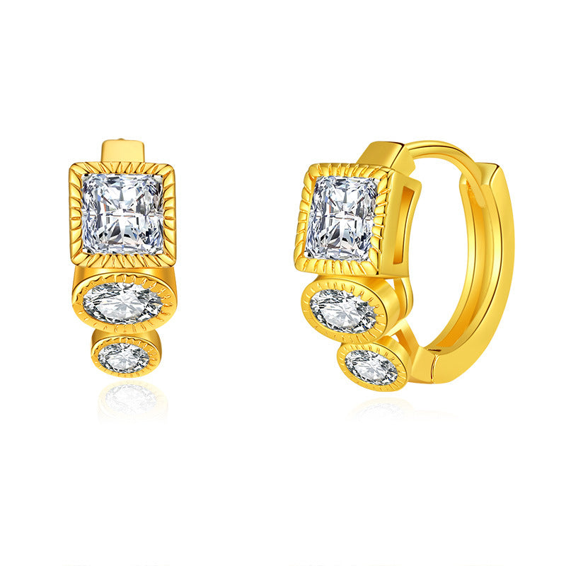 Geometric Zircon Earrings