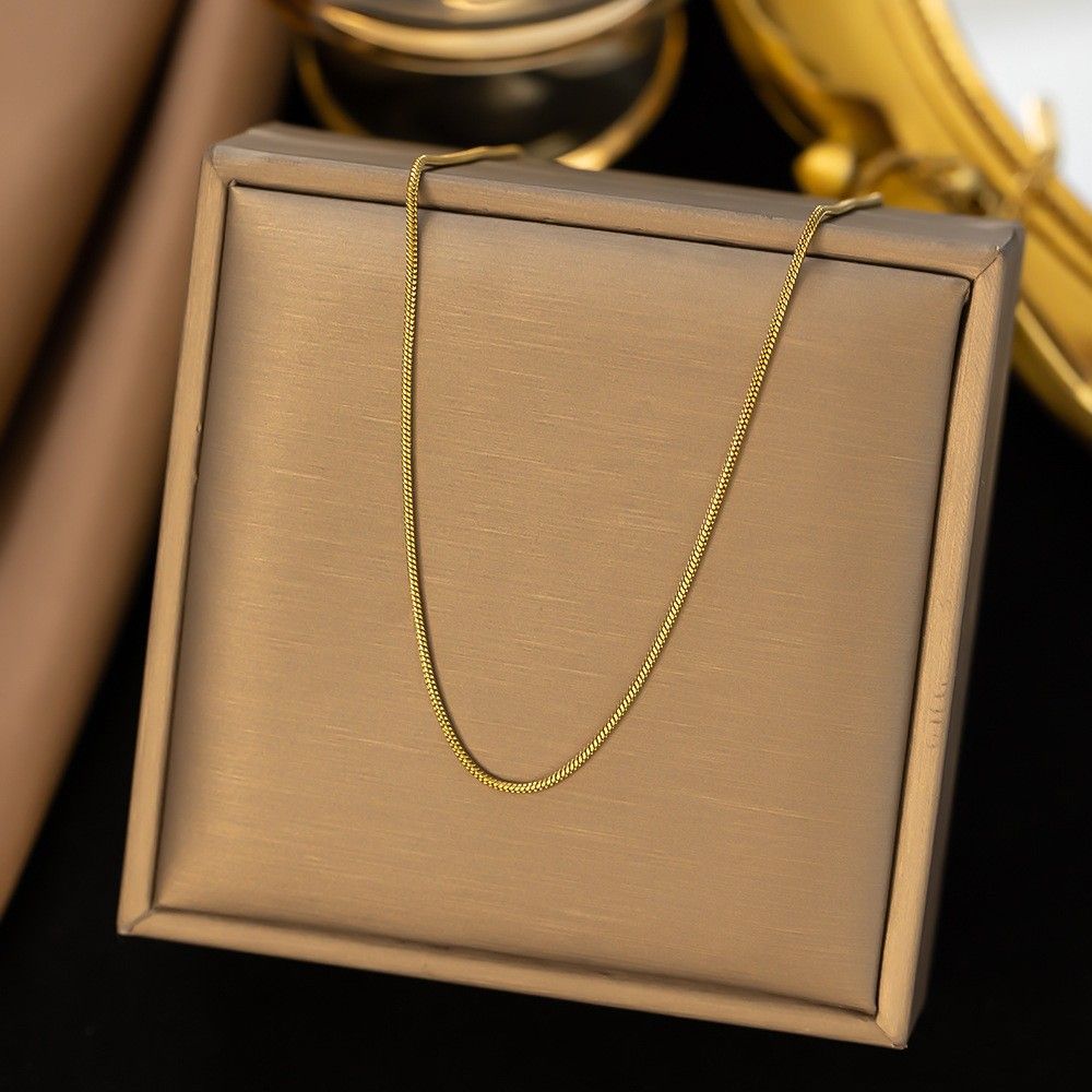 Square Snake Bone Chain Necklace