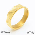 Minimalist Hammered Texture Stainless Steel Ring